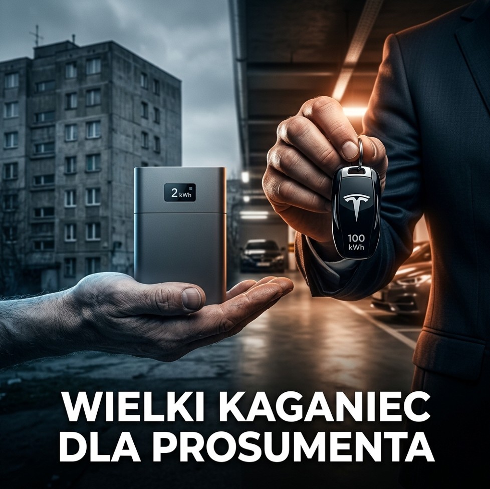 Wielki kaganiec dla prosumenta: Jak rząd zakazuje magazynów energii w blokach, a zezwala na Teslę. Anatomia lobbingu